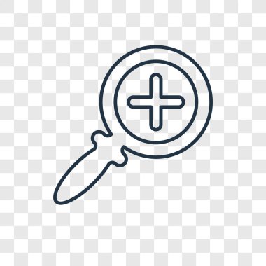 Yakınlaştır simgesini modaya uygun bir tasarım tarzı. Yakınlaştır simgesini şeffaf arka plan üzerinde izole. vektör simgesi basit ve modern düz simgesi web sitesi, mobil, logo, app, UI zoom. simge vektör çizimde, Eps10 zoom.