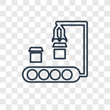 modaya uygun bir tasarım tarzı konveyör simgesi. Konveyör simgesi üzerinde şeffaf arka plan izole. Konveyör vektör simgesi basit ve modern düz simgesi web sitesi, mobil, logo, app, UI. Konveyör simge vektör çizim, Eps10.