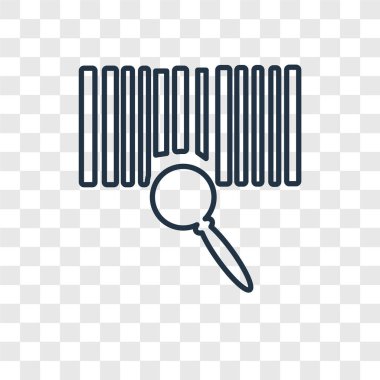modaya uygun bir tasarım tarzı barkod simgesi. Barkod simgesi üzerinde şeffaf arka plan izole. barkod vektör simgesi basit ve modern düz simgesi web sitesi, mobil, logo, app, UI. barkod simge vektör çizim, Eps10.