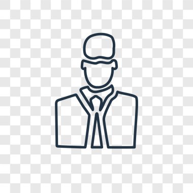 Teslimat adam simgesi modaya uygun bir tasarım tarzı. Teslimat adam simgesi üzerinde şeffaf arka plan izole. Teslimat adam vektör simgesi basit ve modern düz simgesi web sitesi, mobil, logo, app, UI. Teslimat adam simge vektör çizim, Eps10.