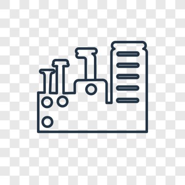 modaya uygun bir tasarım tarzı fabrika simgesi. Fabrika simgesi üzerinde şeffaf arka plan izole. Fabrika vektör simgesi basit ve modern düz simgesi web sitesi, mobil, logo, app, UI. Fabrika simge vektör çizim, Eps10.