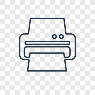 Yazıcı simgesi modaya uygun bir tasarım tarzı. Yazıcı simgesi üzerinde şeffaf arka plan izole. Yazıcı vektör simgesi basit ve modern düz simgesi web sitesi, mobil, logo, app, UI. Yazıcı simgesi vektör çizim, Eps10.