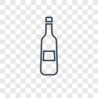 Şampanya simgesi modaya uygun bir tasarım tarzı. Şampanya simgesi üzerinde şeffaf arka plan izole. Şampanya vektör simgesi basit ve modern düz simgesi web sitesi, mobil, logo, app, UI. Şampanya simge vektör çizim, Eps10.