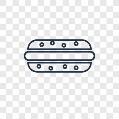 Sosisli sandviç simgesi modaya uygun bir tasarım tarzı. Sosisli sandviç simgesi üzerinde şeffaf arka plan izole. Sosisli sandviç vektör simgesi basit ve modern düz simgesi web sitesi, mobil, logo, app, UI. Sosisli sandviç simge vektör çizim, Eps10.