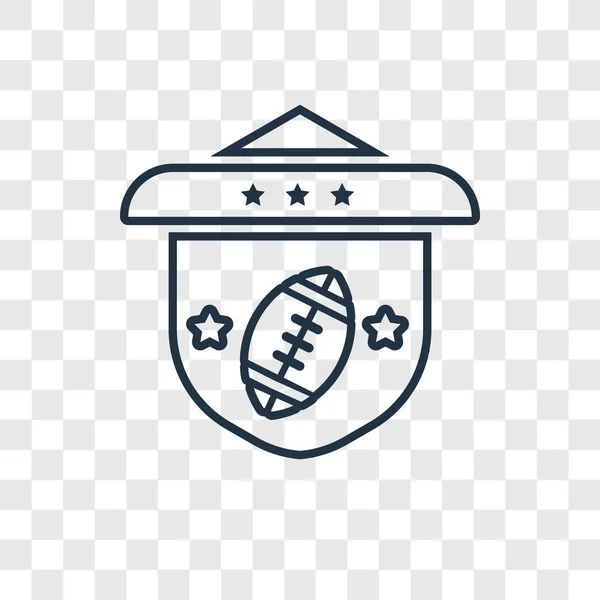Американская Футбольная Команда Эмблема Концепт Векторная Линейная Иконка Прозрачном Фоне — стоковый вектор