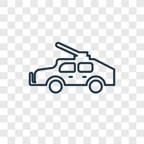 Militärfahrzeug Ikone Trendigen Design Stil Militärfahrzeug Symbol Isoliert Auf Transparentem — Stockvektor