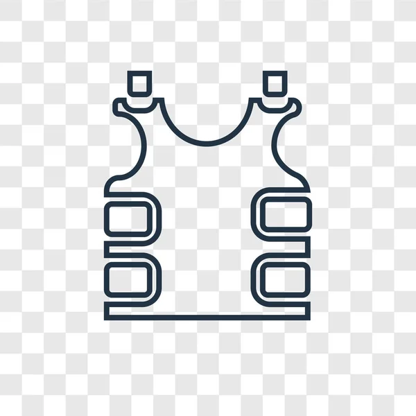 Kogelvrij Vest Pictogram Trendy Stijl Kogelvrij Vest Pictogram Geïsoleerd Transparante — Stockvector