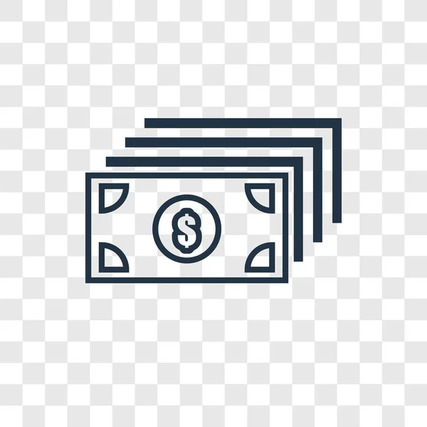 Ikona Pieniądze Modny Styl Ikona Pieniądze Przezroczystym Tle Pieniądze Ikona — Wektor stockowy