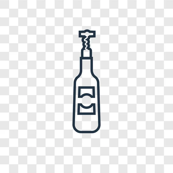 Корки Пляшка Концепції Вина Векторні Лінійні Значки Ізольовані Прозорому Фоні — стоковий вектор