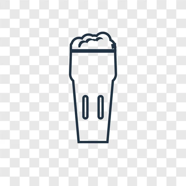 トレンディなデザイン スタイルのアイコンをビールのパイント パイント ビールのアイコンが透明な背景に分離されました パイント ビールの Web サイト アプリ ベクトル — ストックベクタ