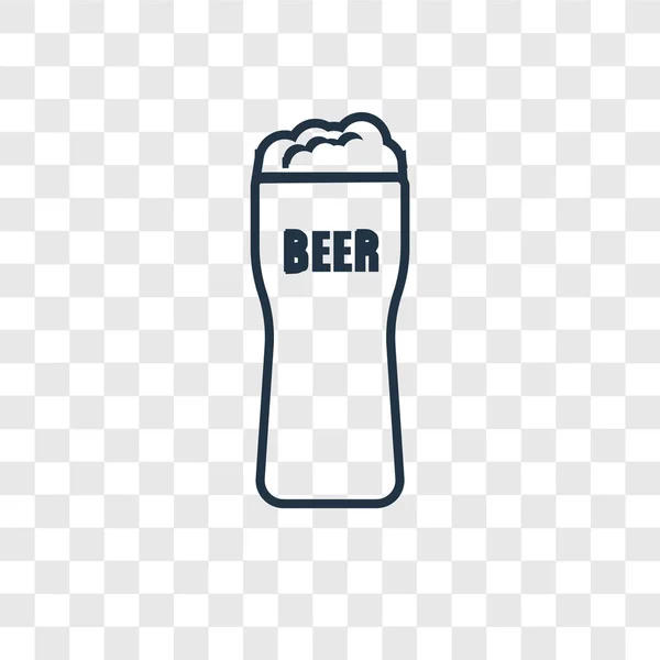 Pint Bier Pictogram Trendy Stijl Pint Bier Pictogram Geïsoleerd Transparante — Stockvector