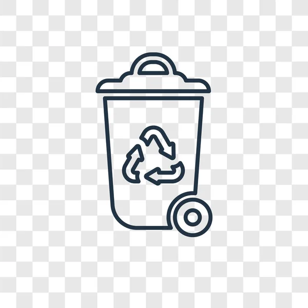 Recycle Bin Icon Trendy Stijl Recycleren Bin Pictogram Geïsoleerd Transparante — Stockvector