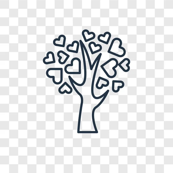 Träd Kärlek Ikonen Trendig Designstil Tree Kärlek Ikonen Isolerad Transparent — Stock vektor