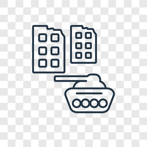 Militar tank in city street concept vector linear icon isolated on transparent background, Militar tank in city street concept transparency concept in outline style — Stock Illustration Militar Tank City Street Concept Vector Linear Icon Isolated Transparent Vector Graphics