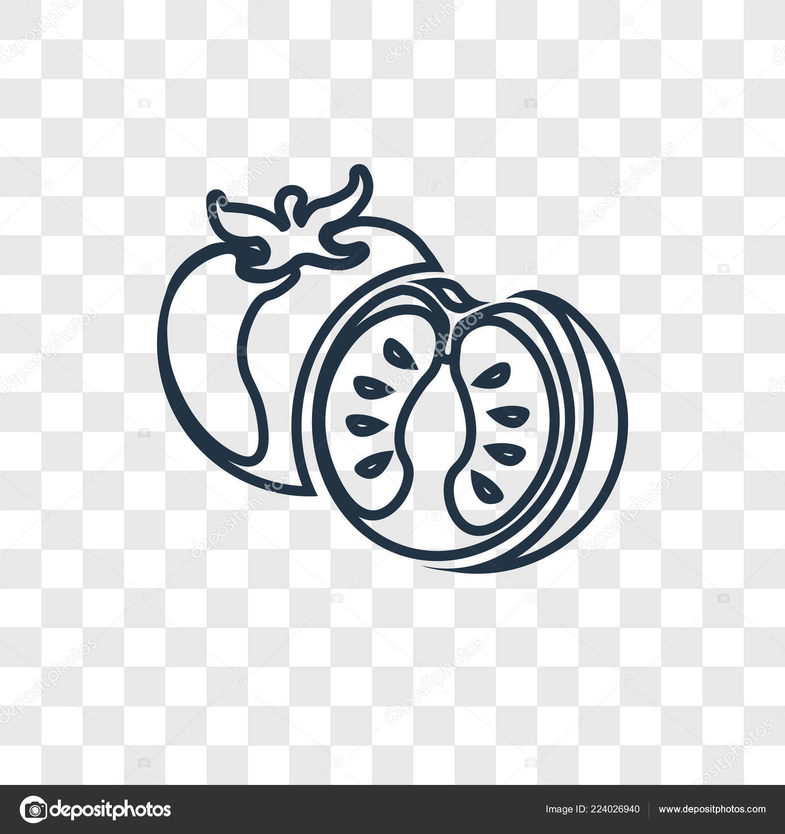 Tomato Icon Trendy Design Style Tomato Icon Isolated Transparent Background Vector Image By C Topvectorstock Vector Stock