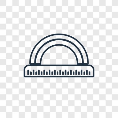 modaya uygun bir tasarım tarzı daire cetvel simgesi. Daire cetvel simgesi üzerinde şeffaf arka plan izole. Daire cetvel vektör simgesi basit ve modern düz simgesi web sitesi, mobil, logo, app, UI. Daire cetvel simge vektör çizim, Eps10.