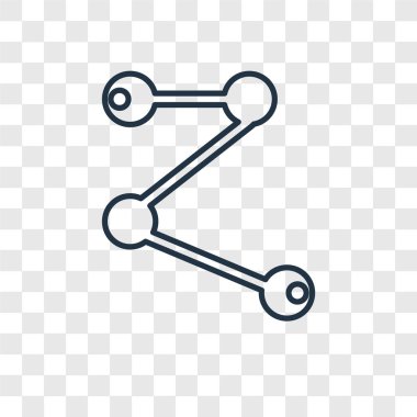 modaya uygun bir tasarım tarzı moleküler bağ simgesi. Moleküler bağ simgesini şeffaf arka plan üzerinde izole. Moleküler bağ vektör simgesi basit ve modern düz simgesi web sitesi, mobil, logo, app, UI. Moleküler bağ simge vektör çizim, Eps10.
