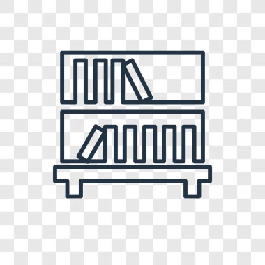 modaya uygun bir tasarım tarzı kitaplık simgesi. saydam arka plan üzerinde izole bookshelf simgesi. Kitaplık vektör simgesi basit ve modern düz simgesi web sitesi, mobil, logo, app, UI. Kitaplık simge vektör çizim, Eps10.