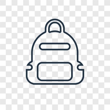 modaya uygun bir tasarım tarzı sırt çantası simgesi. sırt çantası simgesini şeffaf arka plan üzerinde izole. sırt çantası vektör simgesi basit ve modern düz simgesi web sitesi, mobil, logo, app, UI. simge vektör çizim, Eps10 sırt çantası.