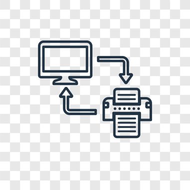 Yazdırma simgesi modaya uygun bir tasarım tarzı. Yazdırma simgesi üzerinde şeffaf arka plan izole. Yazdırma vektör simgesi basit ve modern düz simgesi web sitesi, mobil, logo, app, UI. Yazdırma simge vektör çizim, Eps10.