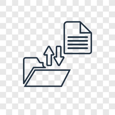 Dosya Aktarım simgesini modaya uygun bir tasarım tarzı. Dosya Aktarım simgesini şeffaf arka plan üzerinde izole. dosya aktarımı vektör simgesi basit ve modern düz simgesi web sitesi, mobil, logo, app, UI. dosya aktarımı simge vektör çizim, Eps10.