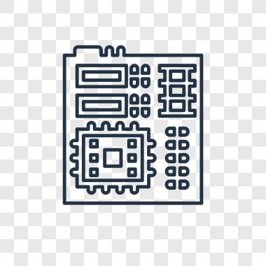 modaya uygun bir tasarım tarzı anakart simgesi. saydam arka plan üzerinde izole anakart simgesi. anakart vektör simgesi basit ve modern düz simgesi web sitesi, mobil, logo, app, UI. anakart simge vektör çizim, Eps10.