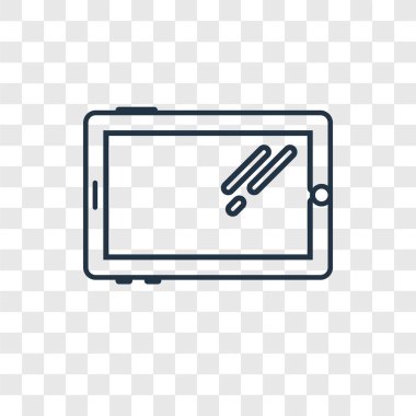 modaya uygun bir tasarım tarzı Tablet simgesi. saydam arka plan üzerinde izole tablet simgesi. Tablet vektör simgesi basit ve modern düz simgesi web sitesi, mobil, logo, app, UI. Tablet simge vektör çizim, Eps10.