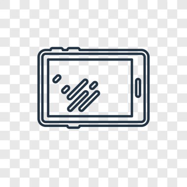 modaya uygun bir tasarım tarzı Tablet simgesi. saydam arka plan üzerinde izole tablet simgesi. Tablet vektör simgesi basit ve modern düz simgesi web sitesi, mobil, logo, app, UI. Tablet simge vektör çizim, Eps10.