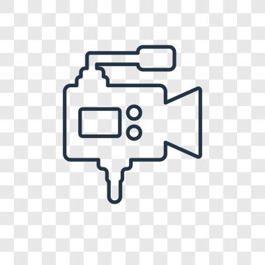 modaya uygun bir tasarım tarzı video kamera simgesi. video kamera simgesi üzerinde şeffaf arka plan izole. video kamera vektör simgesi basit ve modern düz simgesi web sitesi, mobil, logo, app, UI. video kamera simge vektör çizim, Eps10.