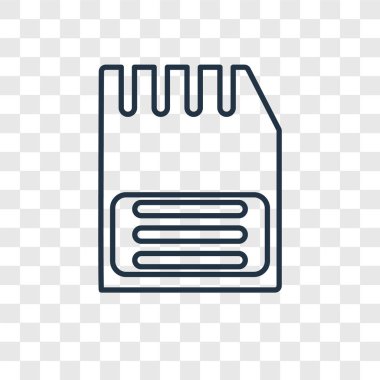 hafıza kartı simgesine modaya uygun bir tasarım tarzı. hafıza kartı simgesine şeffaf arka plan üzerinde izole. bellek kartı vektör simgesi basit ve modern düz simgesi web sitesi, mobil, logo, app, UI. bellek kartı simge vektör çizim, Eps10.