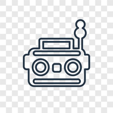 modaya uygun bir tasarım tarzı radyo simgesi. Radyo simgesi üzerinde şeffaf arka plan izole. Radyo vektör simgesi basit ve modern düz simgesi web sitesi, mobil, logo, app, UI. radyo simge vektör çizim, Eps10.