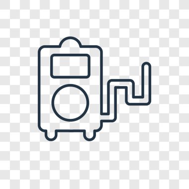 Şeffaf arka plan, taşınabilir müzik çalar kavramı saydamlık kavramı anahat tarzı üzerinde izole taşınabilir müzik çalar kavramı vektör lineer simgesi