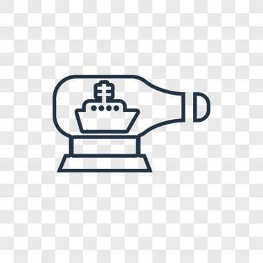 modaya uygun bir tasarım tarzı bir şişe simgesinde gemi. saydam arka plan üzerinde izole bir şişe simgesi gemi. bir şişe vektör simgesi basit ve modern düz sembol için web sitesi, mobil, logo, UI app, gemi. bir şişe simge vektör çizimde, Eps10 gemi.