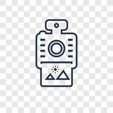 modaya uygun bir tasarım tarzı anlık kamera simgesi. saydam arka plan üzerinde izole anlık kamera simgesi. anlık fotoğraf makinesi vektör simgesi basit ve modern düz simgesi web sitesi, mobil, logo, app, UI. anlık fotoğraf makinesi simge vektör çizim, Eps10.