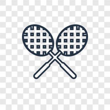 modaya uygun bir tasarım tarzı tenis raketi simgesi. Tenis raketi simgesi üzerinde şeffaf arka plan izole. Tenis raketi vektör simgesi basit ve modern düz simgesi web sitesi, mobil, logo, app, UI. Tenis raketi simge vektör çizim, Eps10.