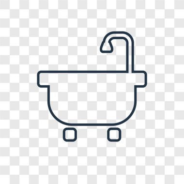 modaya uygun bir tasarım tarzı küvet simgesi. saydam arka plan üzerinde izole küvet simgesi. Küvet vektör simgesi basit ve modern düz simgesi web sitesi, mobil, logo, app, UI. Küvet simge vektör çizim, Eps10.