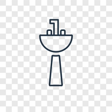 modaya uygun bir tasarım tarzı lavabo simgesi. saydam arka plan üzerinde izole simgesi lavabo. Lavabo vektör simgesi basit ve modern düz simgesi web sitesi, mobil, logo, app, UI. simge vektör çizim, Eps10 lavabo.