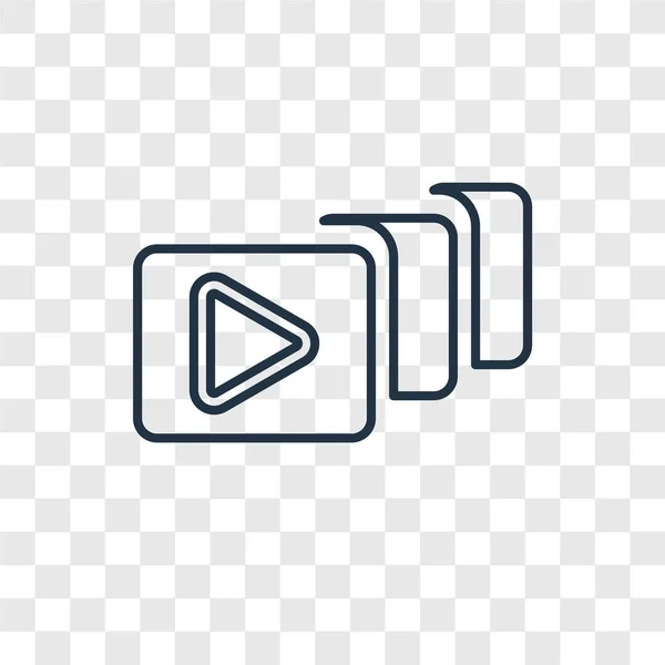 トレンディなデザイン スタイルのビデオ ファイル リスト アイコン ビデオ ファイル リストのアイコンが透明な背景に分離されました ビデオ ファイル — ストックベクタ