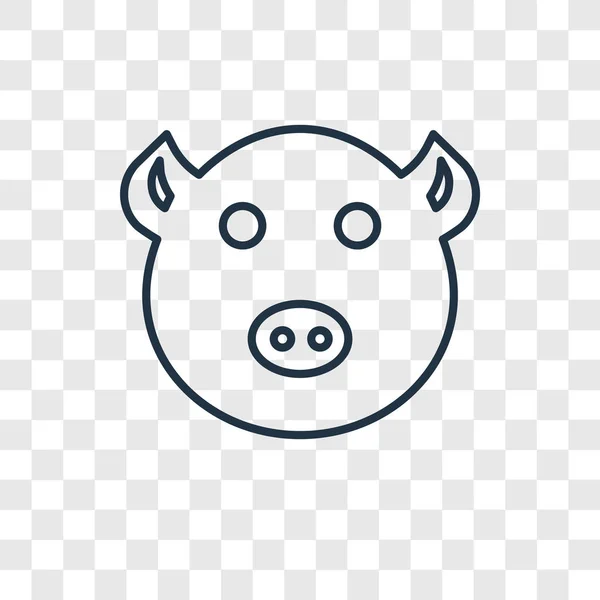 トレンディなデザイン スタイルの豚のアイコン 豚のアイコンが透明な背景に分離されました Web サイト アプリ ベクトル アイコン シンプルでモダンなフラット記号 ブタのアイコン — ストックベクタ