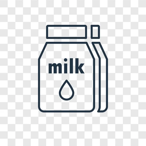 Mjölk Ikonen Trendig Designstil Mjölk Ikonen Isolerad Transparent Bakgrund Mjölk — Stock vektor