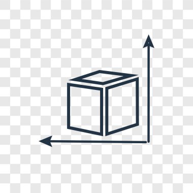 modaya uygun bir tasarım tarzı boyut simgesi. Boyut simgesi üzerinde şeffaf arka plan izole. Boyut vektör simgesi basit ve modern düz simgesi web sitesi, mobil, logo, app, UI. Boyut simge vektör çizim, Eps10.