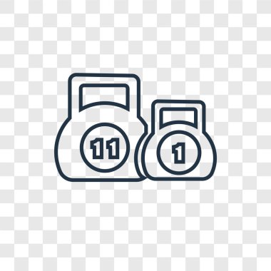 modaya uygun bir tasarım tarzı kettlebells simgesi. saydam arka plan üzerinde izole kettlebells simgesi. kettlebells simgesi basit vektör ve modern düz UI uygulaması, web sitesi, mobil, logo, sembol. kettlebells simge vektör çizim, Eps10.