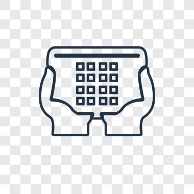 modaya uygun bir tasarım tarzı Tablet simgesi. saydam arka plan üzerinde izole tablet simgesi. Tablet vektör simgesi basit ve modern düz simgesi web sitesi, mobil, logo, app, UI. Tablet simge vektör çizim, Eps10.