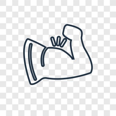 modaya uygun bir tasarım tarzı kas simgesi. saydam arka plan üzerinde izole kas simgesi. Kas vektör simgesi basit ve modern düz simgesi web sitesi, mobil, logo, app, UI. Kas simge vektör çizim, Eps10.