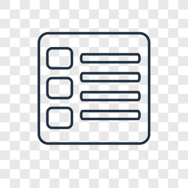 modaya uygun bir tasarım tarzı listesi simgesini. Listesi simgesini şeffaf arka plan üzerinde izole. liste vektör simgesi basit ve modern düz simgesi web sitesi, mobil, logo, app, UI. liste simge vektör çizim, Eps10.