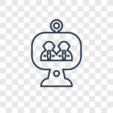 modaya uygun bir tasarım tarzı video konferans simgesi. video konferans simgesi üzerinde şeffaf arka plan izole. video konferans vektör simgesi basit ve modern düz simgesi web sitesi, mobil, logo, app, UI. video konferans simge vektör çizim, Eps10.