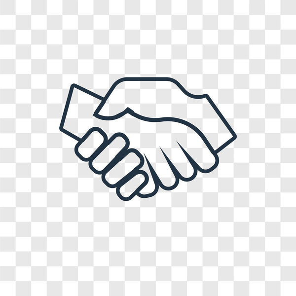 handshake icon in trendy design style. handshake icon isolated on transparent background. handshake vector icon simple and modern flat symbol for web site, mobile, logo, app, UI. handshake icon vector illustration, EPS10.