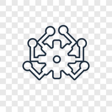 Yapay zeka kavramı vektör lineer simgesini şeffaf arka plan, yapay zeka kavramı saydamlık kavramı anahat tarzı üzerinde izole