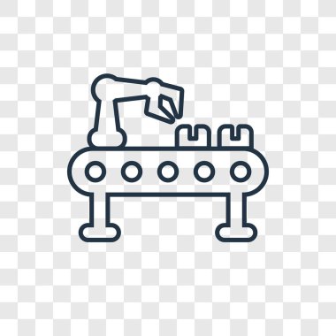 modaya uygun bir tasarım tarzı konveyör simgesi. Konveyör simgesi üzerinde şeffaf arka plan izole. Konveyör vektör simgesi basit ve modern düz simgesi web sitesi, mobil, logo, app, UI. Konveyör simge vektör çizim, Eps10.