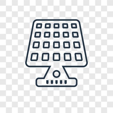 güneş paneli simgesini modaya uygun bir tasarım tarzı. güneş paneli simgesini şeffaf arka plan üzerinde izole. güneş paneli vektör simgesi basit ve modern düz simgesi web sitesi, mobil, logo, app, UI. güneş paneli simge vektör çizim, Eps10.